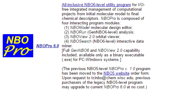 NBOPro suite of programs